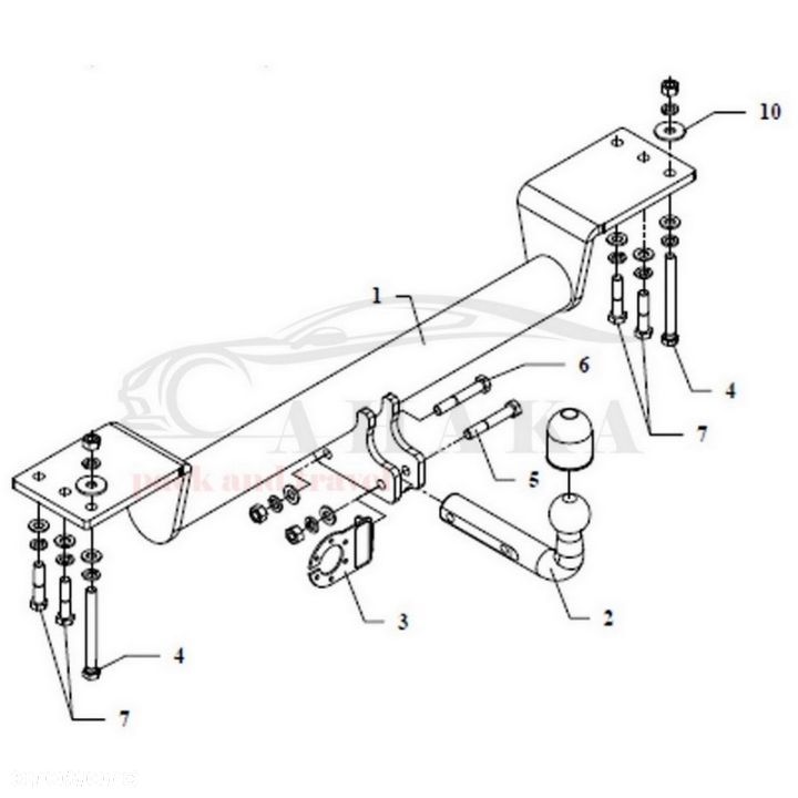 Hak Holowniczy Odkręcany Do Mitsubishi Pajero 1990-2000 - 3