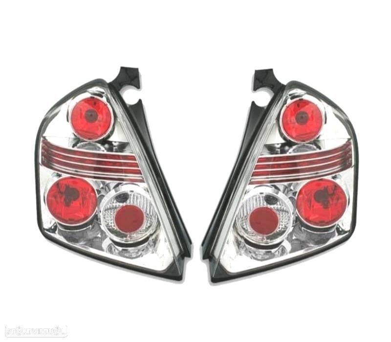 FAROLINS TRASEIROS FIAT STILO 01-08 LOOK LEXUS CROMADO - 1