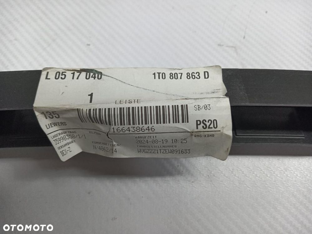ŚLIZG ZDERZAKA TYŁ TYLNY VW TOURAN I 1T0807863D - 8