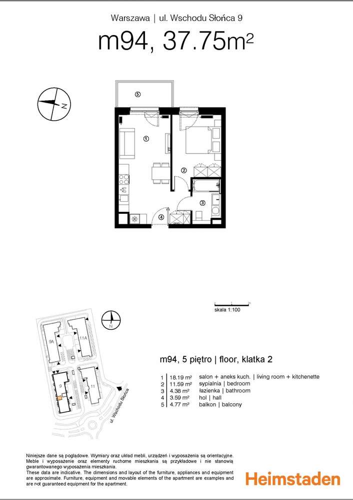 2-pokojowe | 37.75 m2 | Balkon | Internet w cenie | Bezpośrednio