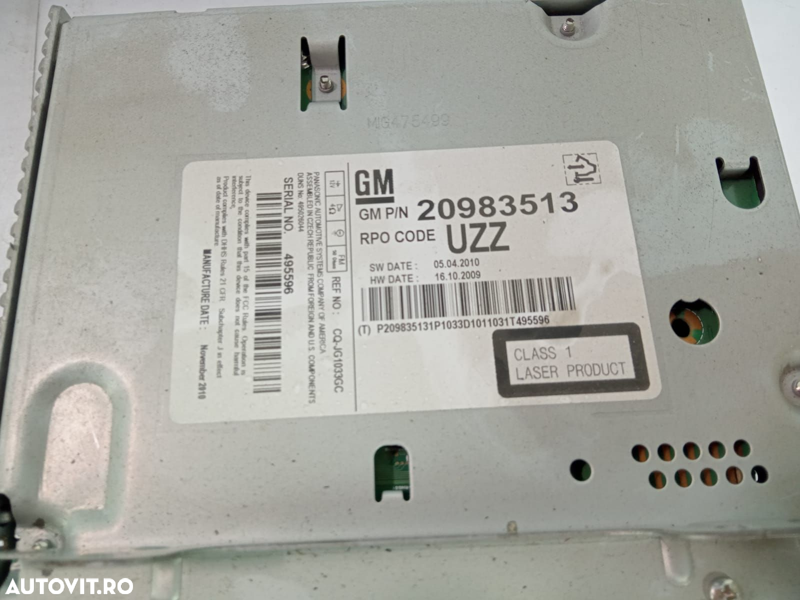 Radio cd player 20983513 Opel Insignia A  [din 2008 pana  2014] - 2