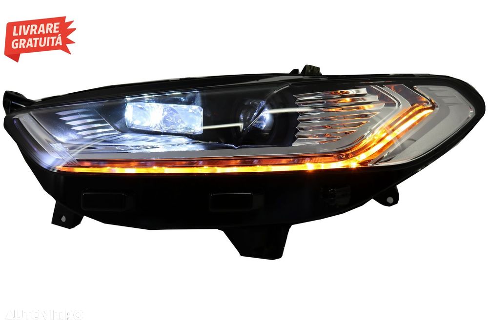 Faruri LED DRL Ford Mondeo MK5 (2013-2016) Semnalizare Secventiala Crom- livrare gratuita - 10