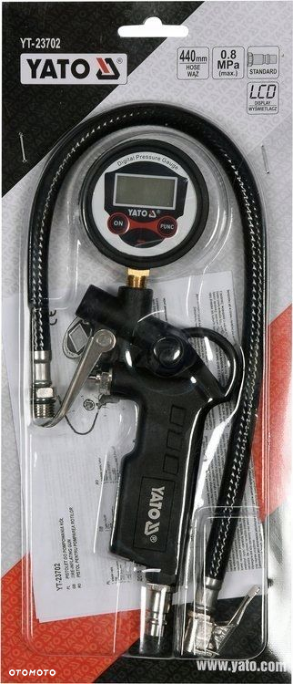 YATO PISTOLET DO POMPOWANIA KÓŁ CYFROWY MANOMETR WYŚWIETLACZ LCD YT-23702 - 5
