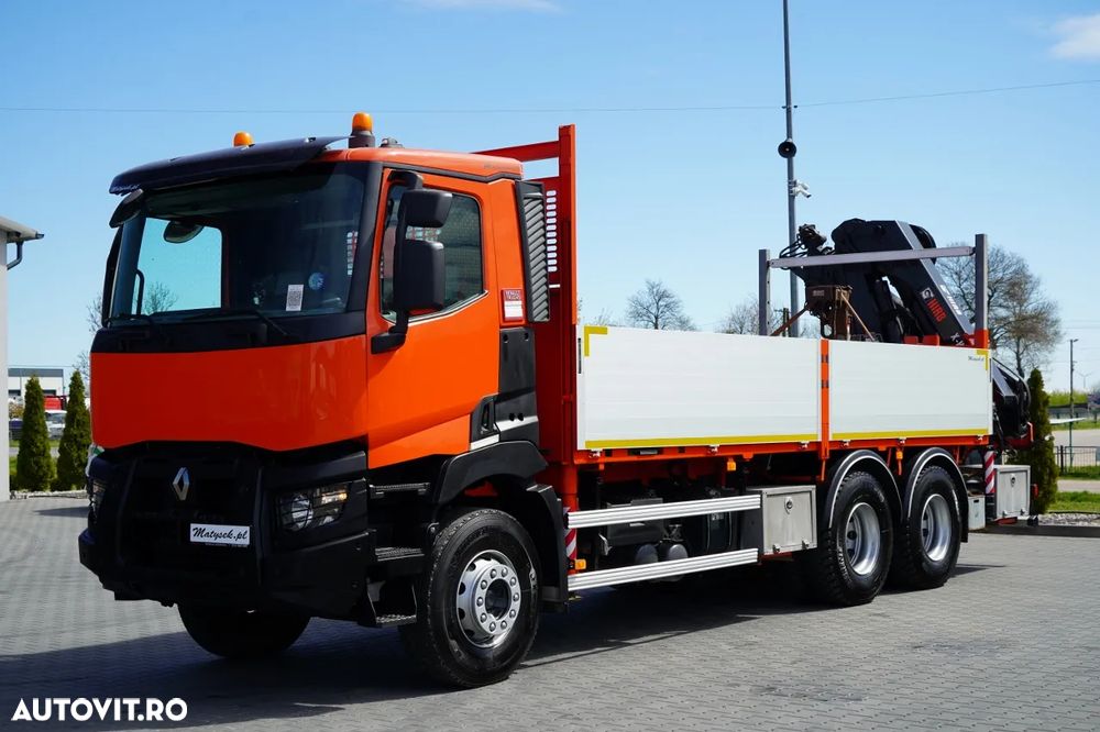 Renault C 430 / 6x4 / LIVRARE 6.2 M + CUPTOR HIAB X-DUO 188 / EXTENSIE 15 M / RADIOCOMANDĂ / FURCĂ / ROTATOARE - 9