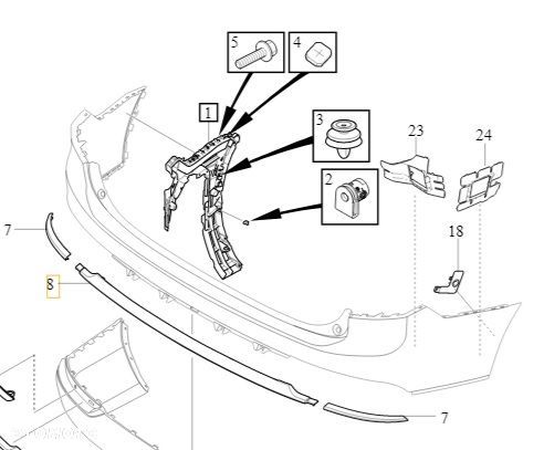 VOLVO XC90 II listwa zderzaka tyl tylna chrom OE - 4