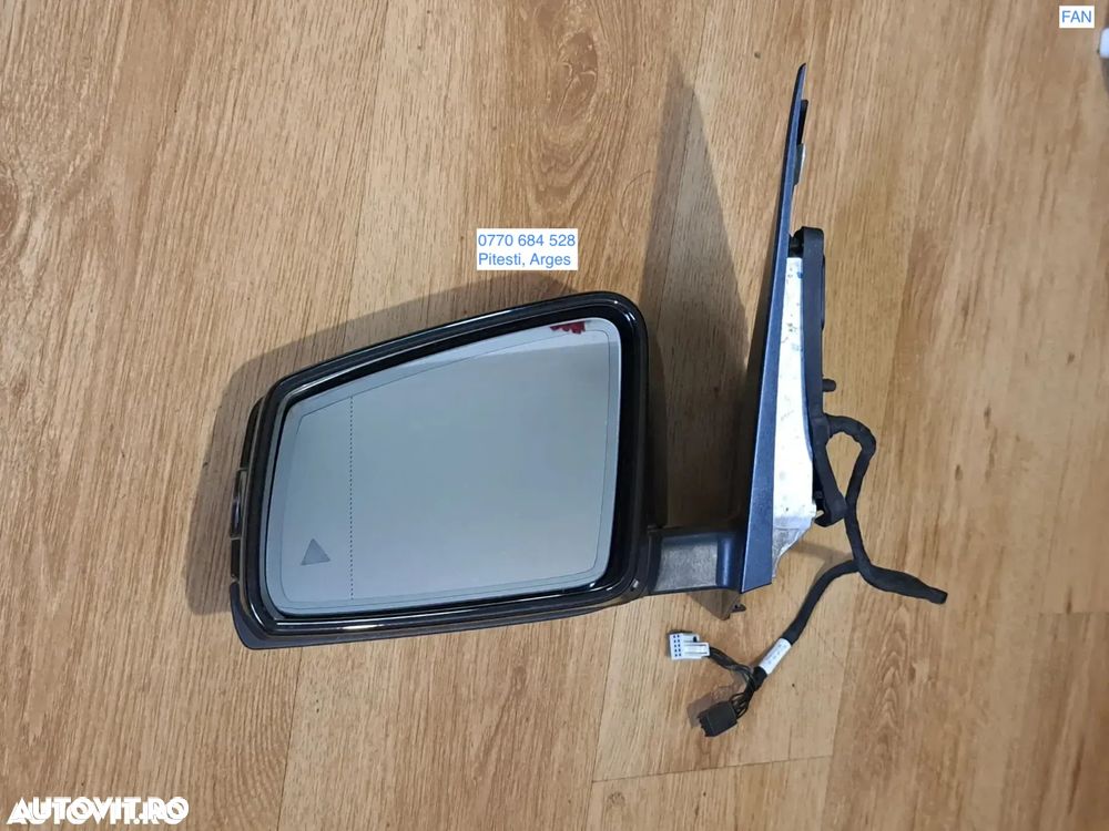 Oglinda exterioara stanga electrica rabatabila electrica side assist sticla cu electrocrom cu semnalizare culoarea negru Originala Mercedes W246 facelift - 1