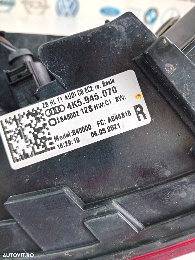 Stopuri Lampa Stop Tripla Caroserie Audi A6 4K C8 Variant 4K5945069 4K5945070 - 8
