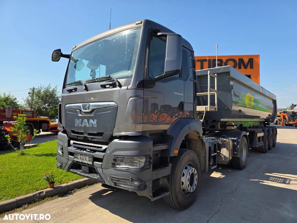 MAN TGS 18.510 4x2, 2023, 130.117km, kit BASCULARE, anv 80% ok, cutie AUTOMATA, bara metalica, posibilitate leasing 4 ani, Pret AUTOTRACTOR 63.900 EUR+Tva si pret ANSAMBLU cu MEILLER 2023, 28mc-89.900 EUR+Tva - 1