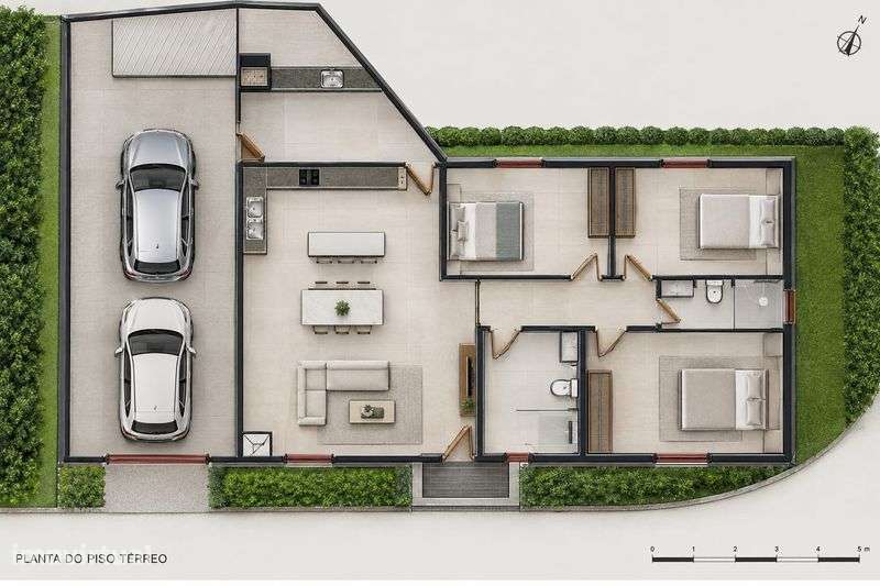 Moradia T3 com 170m2 e Estilo Contemporâneo