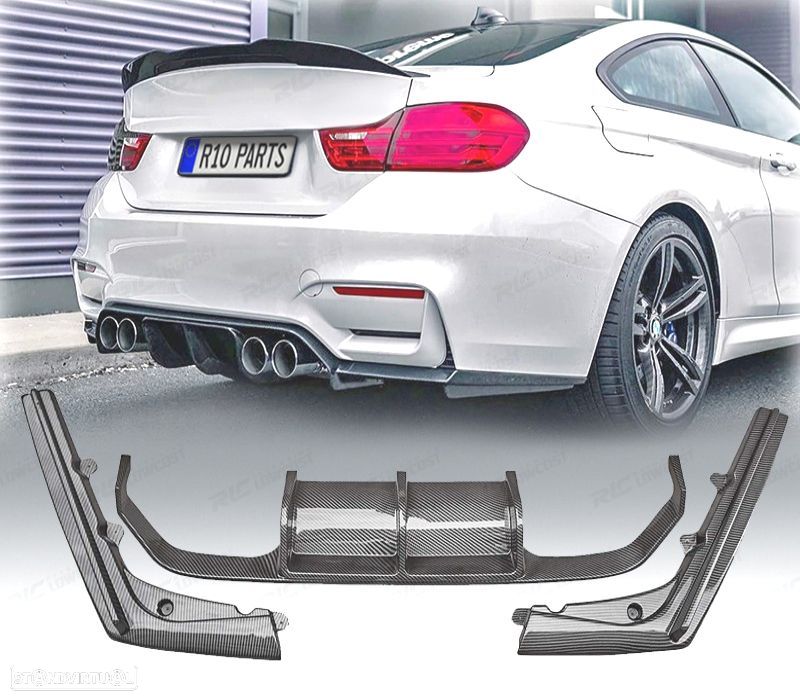 DIFUSOR BMW F80 F82 F83 LOOK M4 CARBONO DUPLA - 1