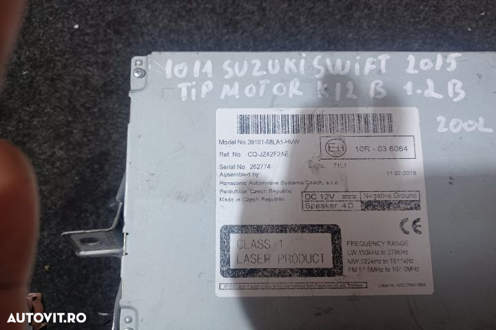 Radio cd 39101-68LA1 Suzuki Swift 4 [2010 - 2015] Hatchback 5-usi 1.2 - 2