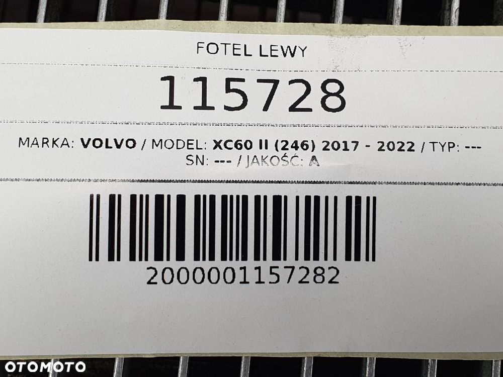 FOTEL PRZÓD PRZEDNI LEWY KIEROWCY VOLVO XC60 II EUROPA - 10