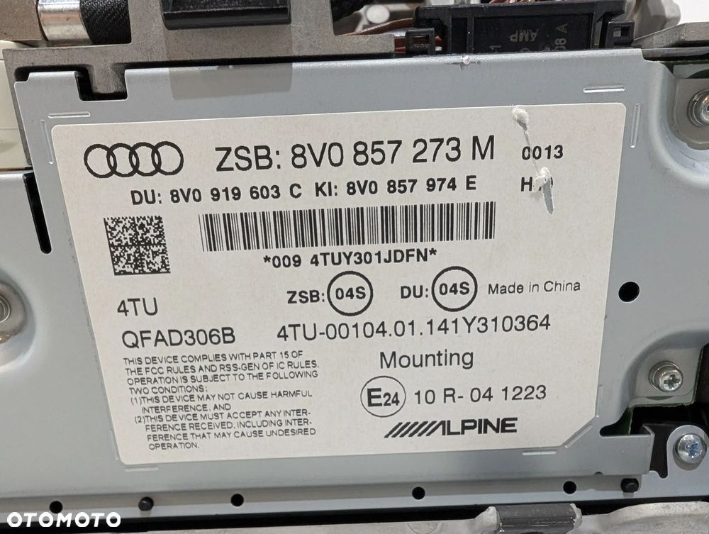 AUDI A3 8V NAWIGACJA GPS CZYTNIK WYŚWIETLACZ MMI 8V0035840B 8V0857273M 8V0919614B - 13