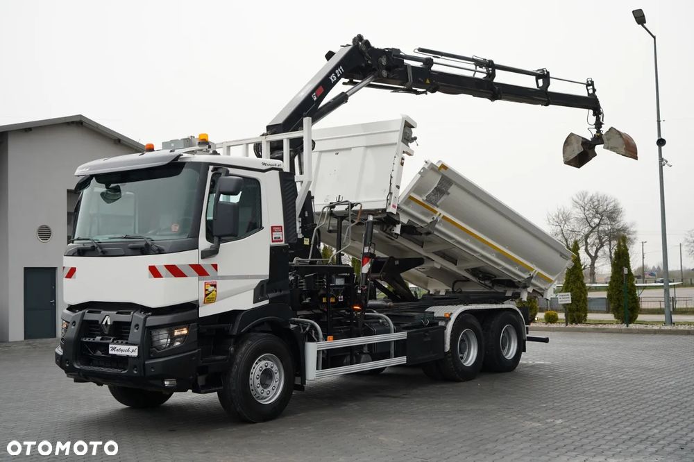 Renault C 430 / 6x4 / WYWROTKA 2 STRONNA / HYDROBURTA + HDS HIAB 211 EP-3 / EURO 6 / STEROWANIE RADIOWE / ROTATOR / ŁYŻKA - 2