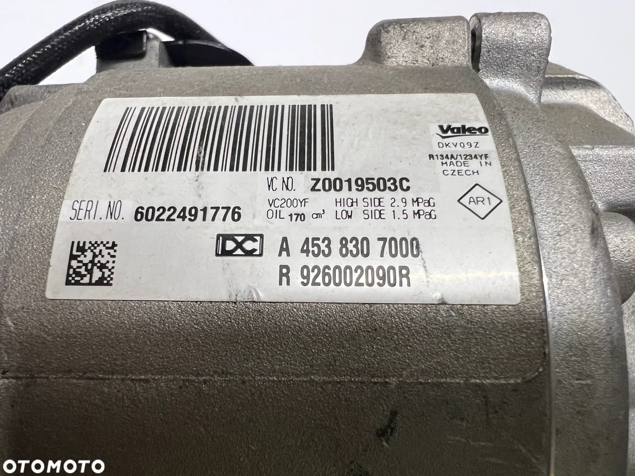 Renault Twingo Smart Fortwo 2/3 kompresor klimatyzacji A4538307011 926002090R - 3