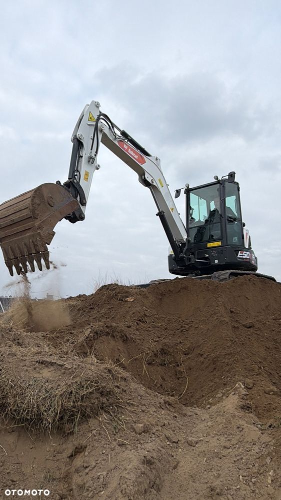 Bobcat Minikoparka Bobcat e50Z 5ton e55 e60 Cat 303.5 304  305 3xłyżki Ramię LOONG dodatkowe linie hydr wyjścia AUX1 + 2 przeciw waga MAX-dociążenie gąsienice 85% od nowości 1 właściciel z Niemiec Auto IDLEE po serwisie Widły wiertnica grabie i inne za dopłatą Szybkozłącze hydr Miller łyżka przedsiębierna Pług  Kubota Takeuchi Jcb - 19