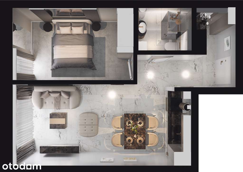 2-pokojowe mieszkanie 40m2 + balkon Bezpośrednio - Pełny obrazek: 4/16