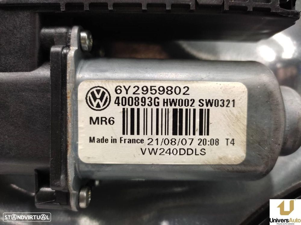 ELEVADOR DE VIDRO FRONTAL ESQUERDO VOLKSWAGEN POLO 2008 -6Q4837461J - 6