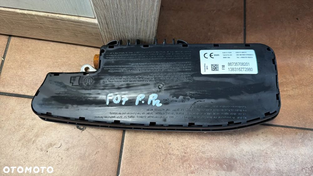 BMW 5 GT F07 PODUSZKA AIRBAG FOTELA PRAWA PRZÓD 7357082 - 1