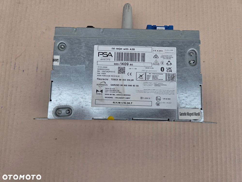 Radio nawigacja wyświetlacz Citroen C5X  9838912280  9851140980 - 9