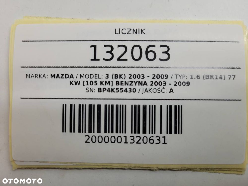 LICZNIK ZEGARY MAZDA 3 I BK 1.6 B EU BP4K55430 - 9