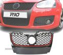 GRELHA DIANTEIRA PARA VOLKSWAGEN VW GOLF MK5 03-08 LOOK GTI PRETO VERMELHO - 1