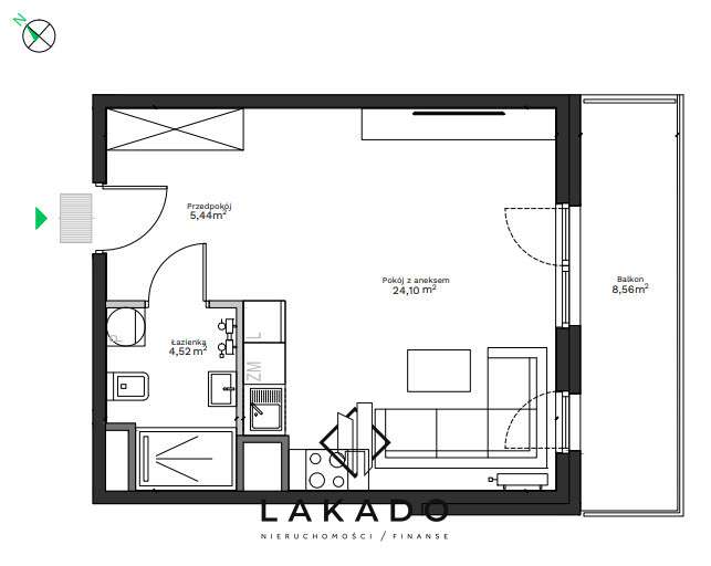 Sunny South Facing Studio with a Balcony!-6