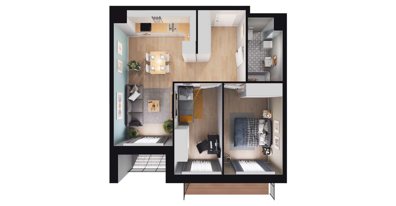 J​N 190 etap I​I | mieszkanie 3-pok. | 1_05 - Pełny obrazek: 3/9