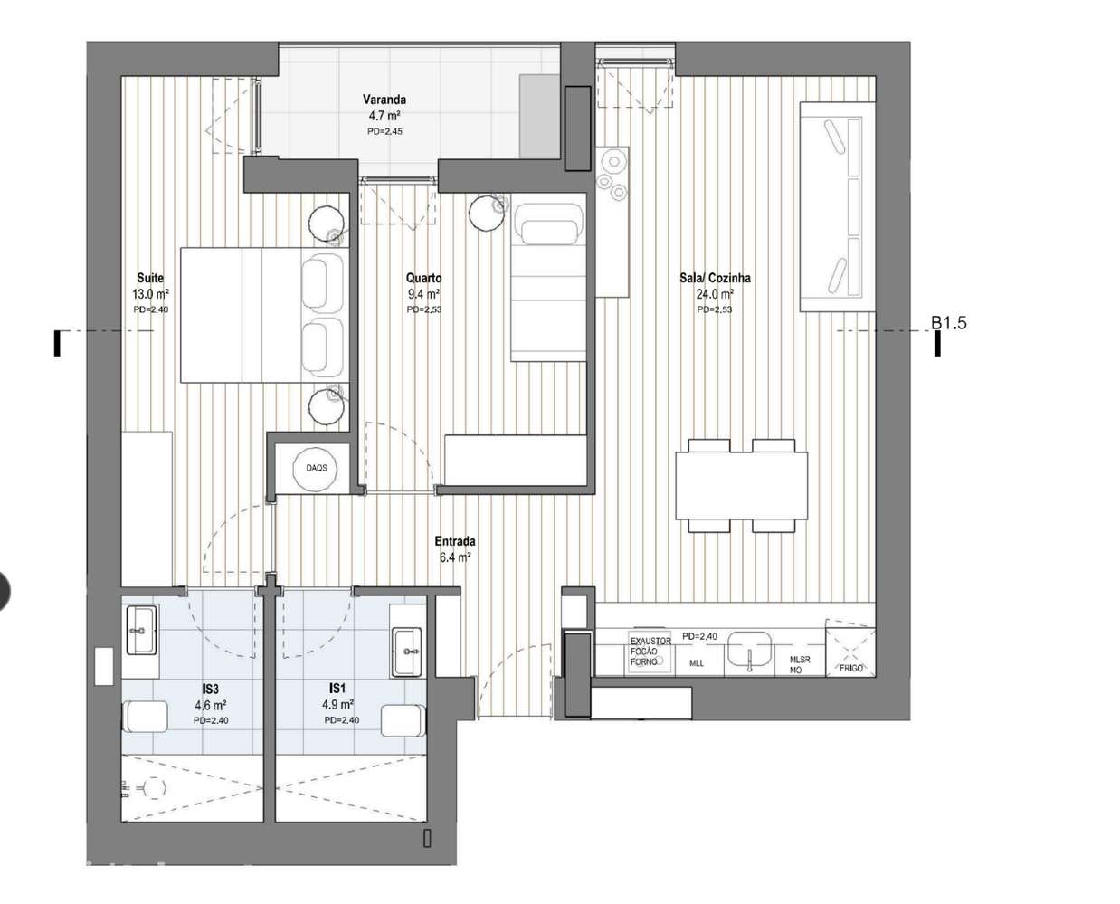 Apartamento T2 Novo Mafamude à Câmara de Gaia e METRO-16