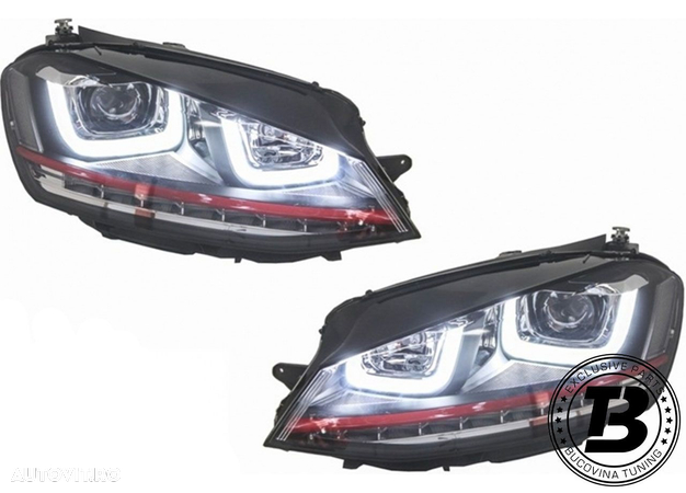 Faruri 3D LED compatibile cu VW Golf 7 VII GTI Design - 7