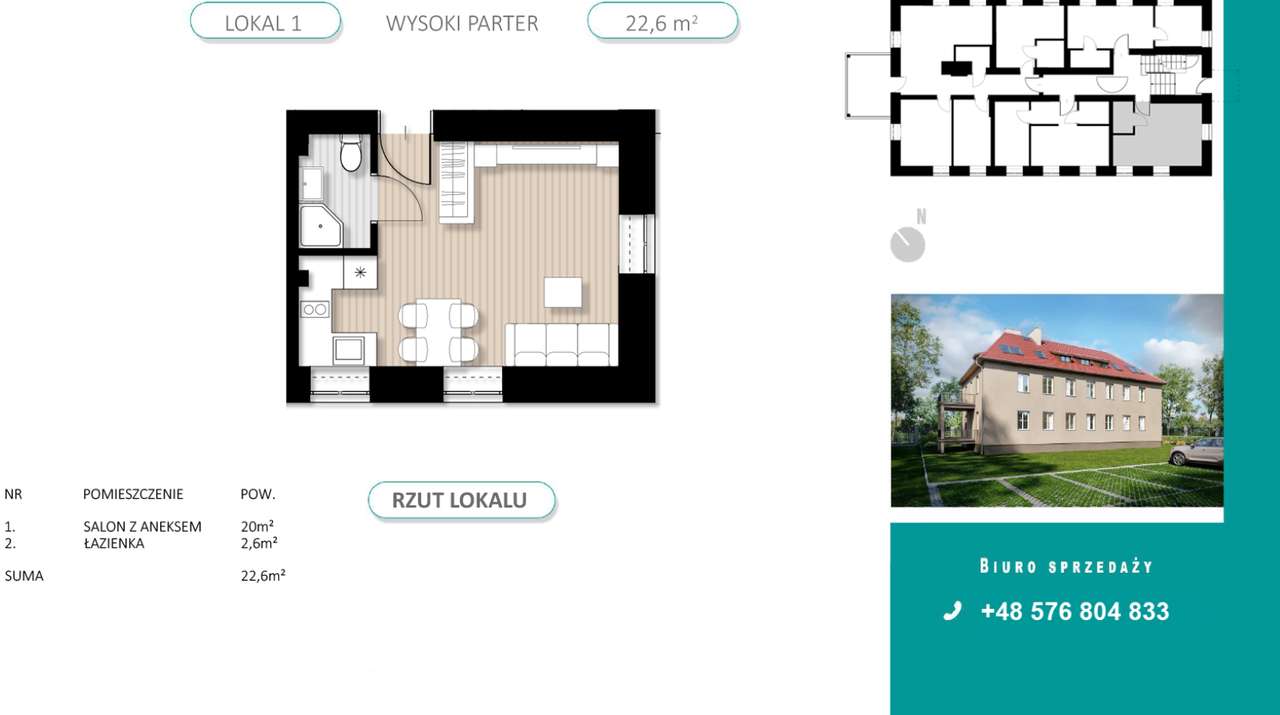 1 pokój | 26 m² | Park Tołstoja | stan deweloperski | Świdnica-1