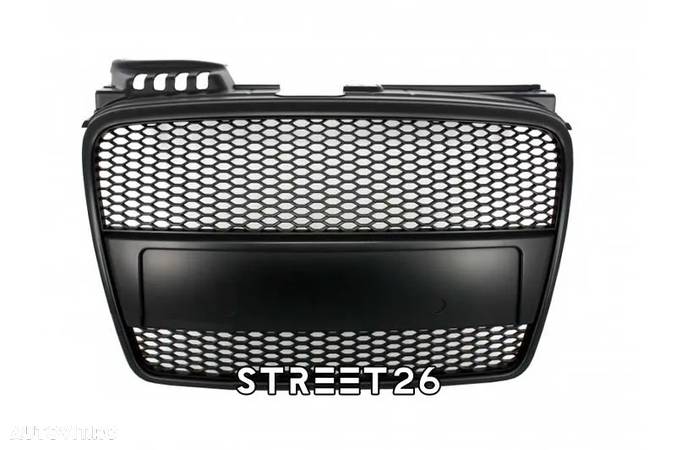 Grila Centrala Compatibil Cu AUDI A4 B7 (2004-2008) RS4 Design Negru Mat - 1