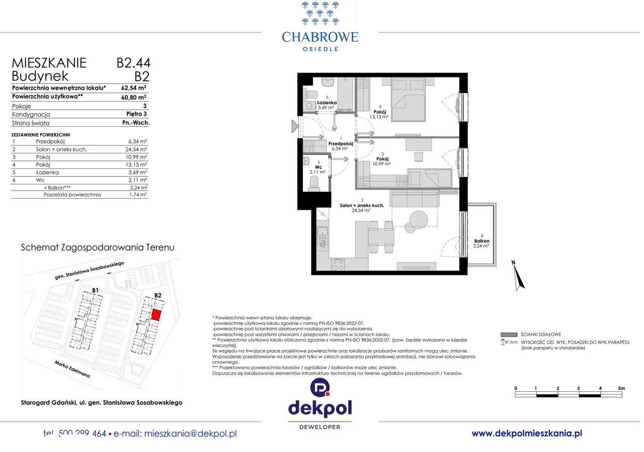 3-pokojowe mieszkanie 60m2 + balkon Bezpośrednio - Pełny obrazek: 2/7