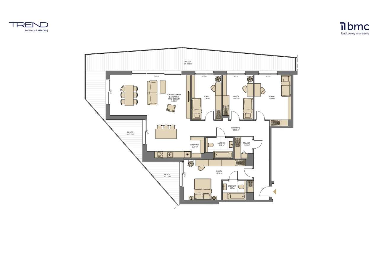 TREND – Apartament z widokiem na morze |Zatokę Gdańską - Pełny obrazek: 2/9