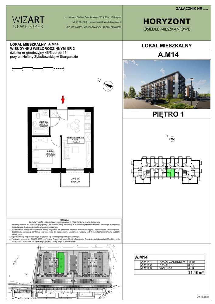 Osiedle Horyzont | etap 2 | mieszkanie A14 - Pełny obrazek: 2/13