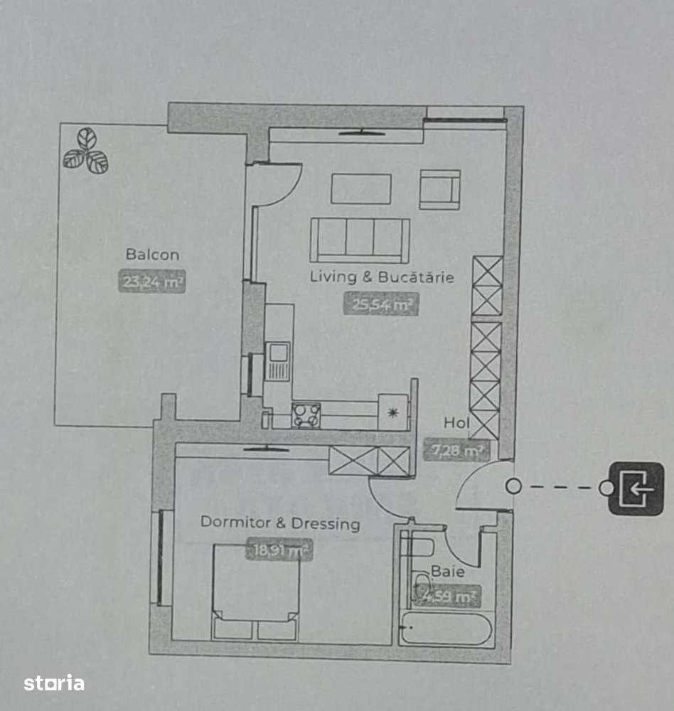 Apartament superb cu 2 Camere si terasa generoasa - Iancu Nicolae-14