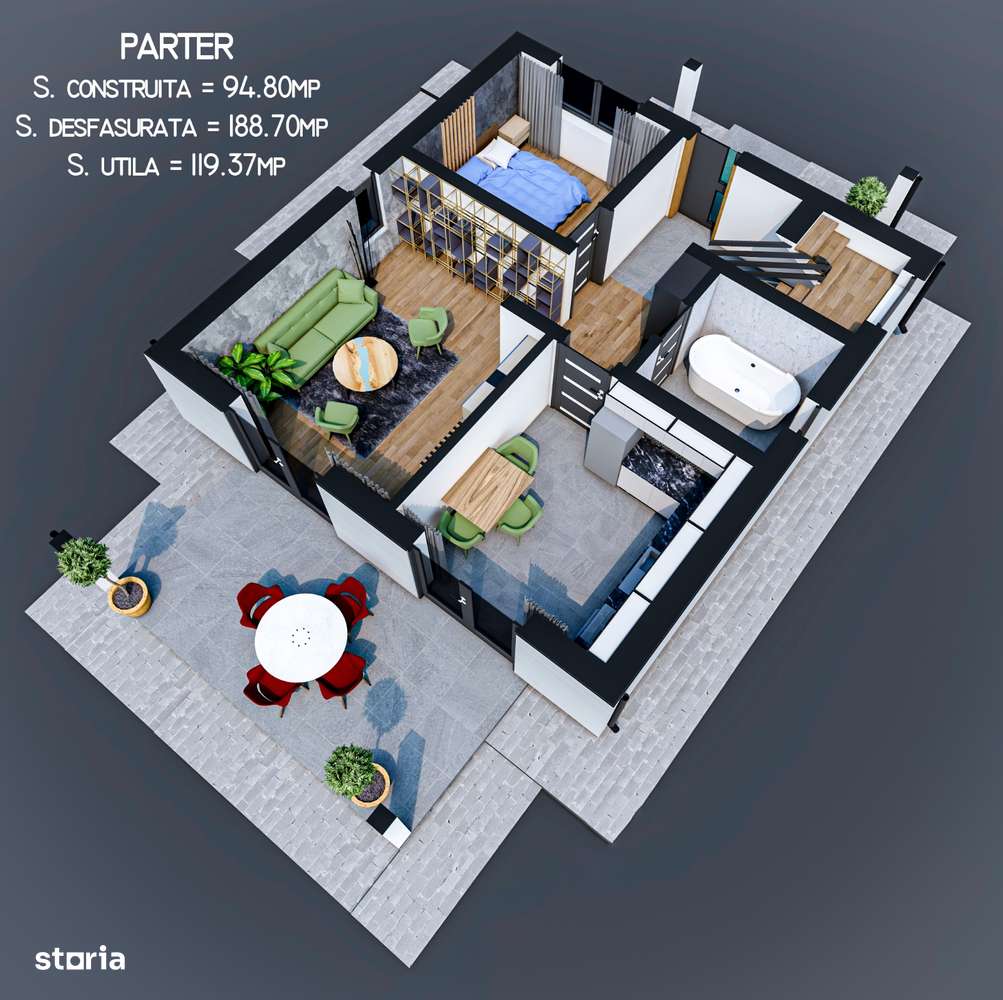 VILĂ NOUĂ Sp+P+1E cu 5 CAMERE în sat MIROSLAVA - Imagine principală: 5/10