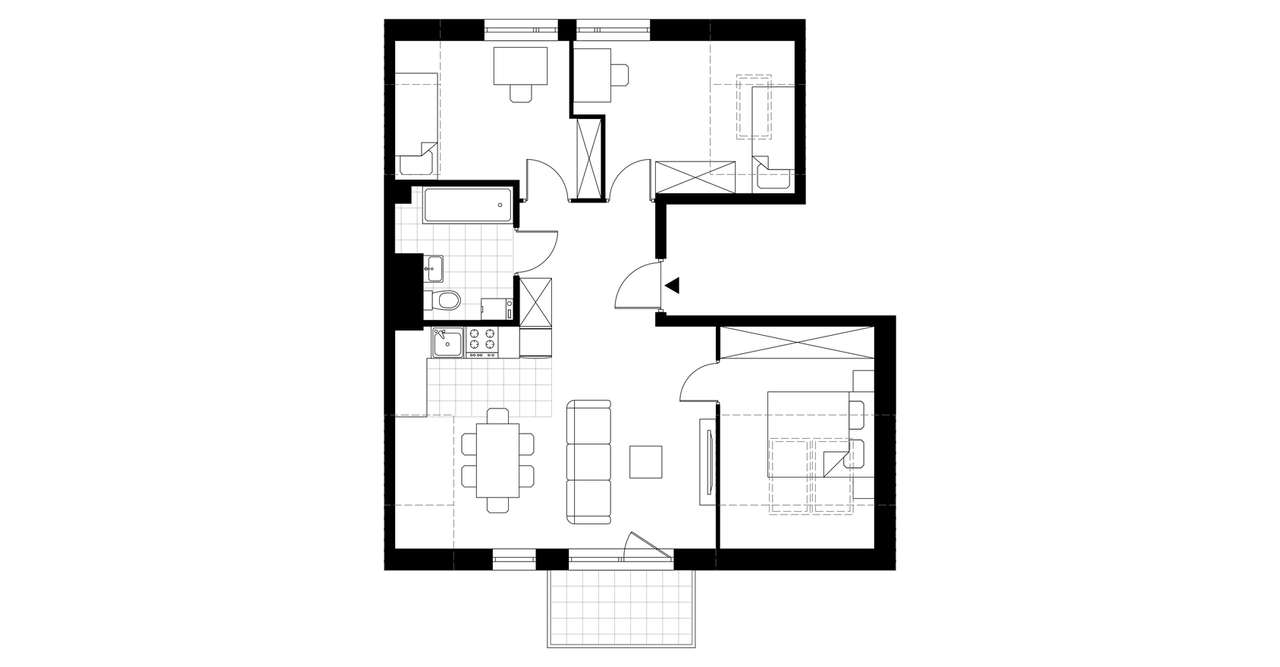 4-pokojowe mieszkanie 56m2 + balkon - Pełny obrazek: 3/8