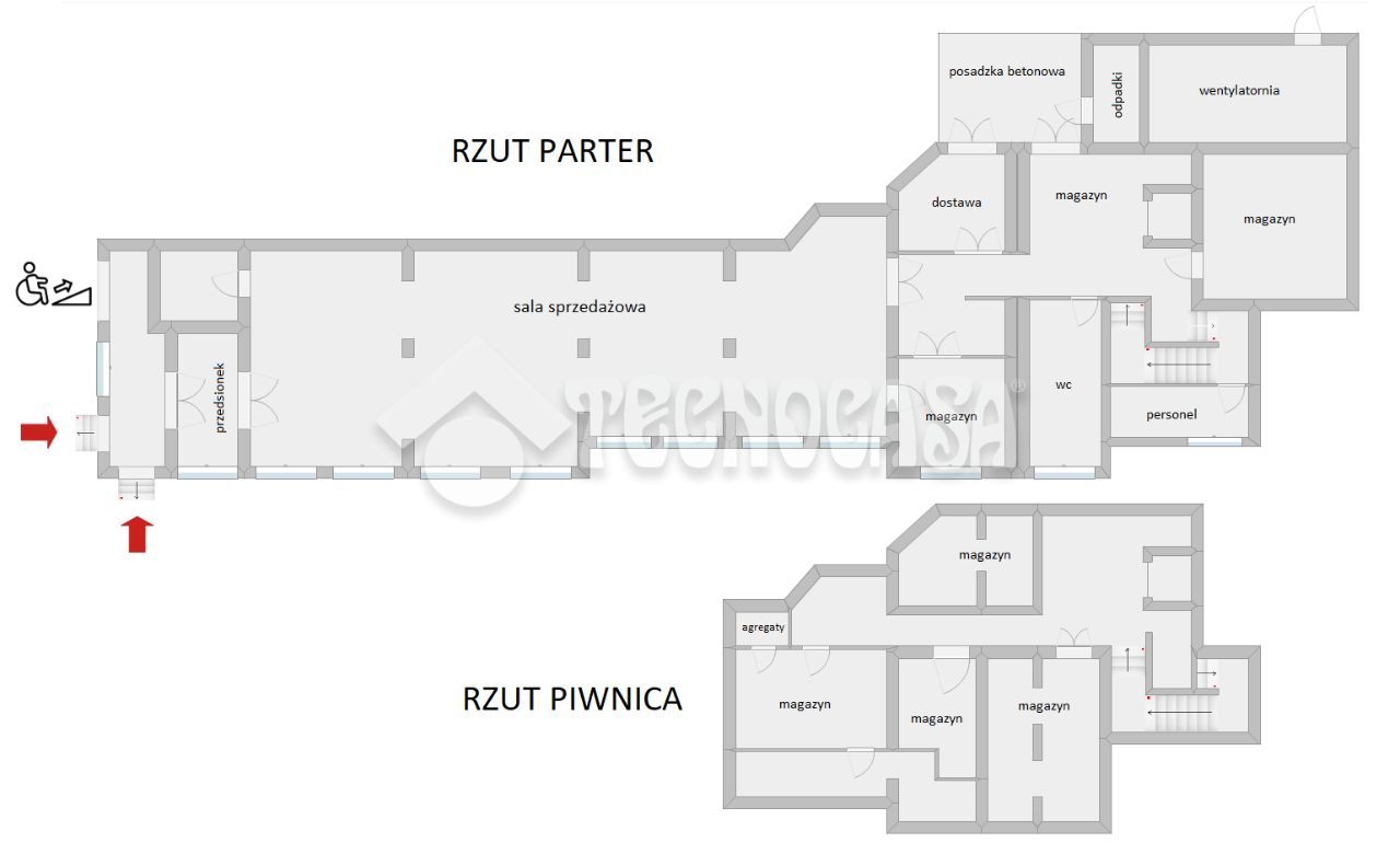 Centrum | Parter | Piwnica | Rampa na wózki