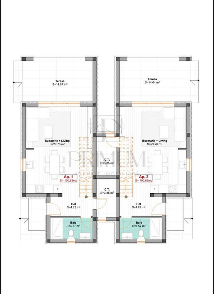 Duplex despartit prin camera tehnica - personalizare interioara - livi - Imagine principală: 5/6