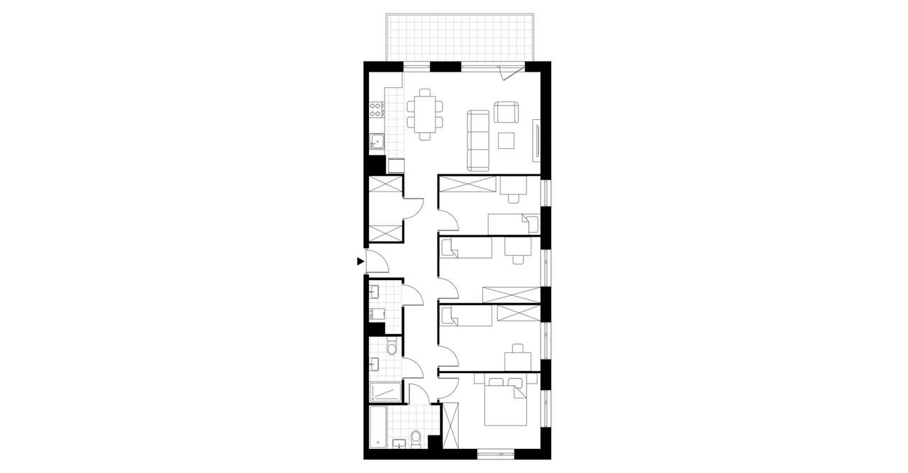 5-pokojowe mieszkanie 87m2 + balkon Bezpośrednio - Pełny obrazek: 3/8