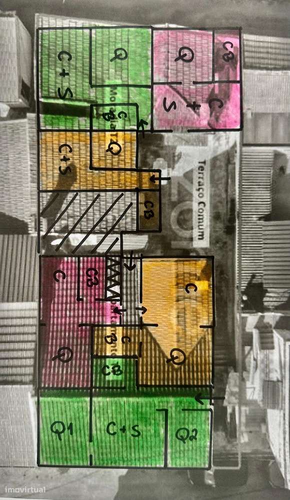 Excelente solução imobiliária totalmente renovado com 5 T0+1 T2. - Grande imagem: 2/10