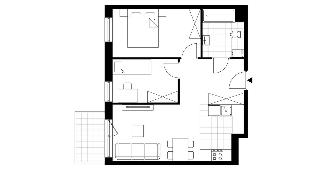 2-pokojowe mieszkanie 51m2 + balkon Bez Prowizji - Pełny obrazek: 3/8
