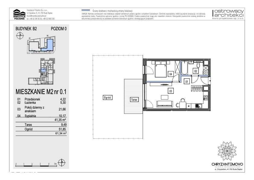 Mieszkanie z ogródkiem M2 - PARKING - Pełny obrazek: 2/8