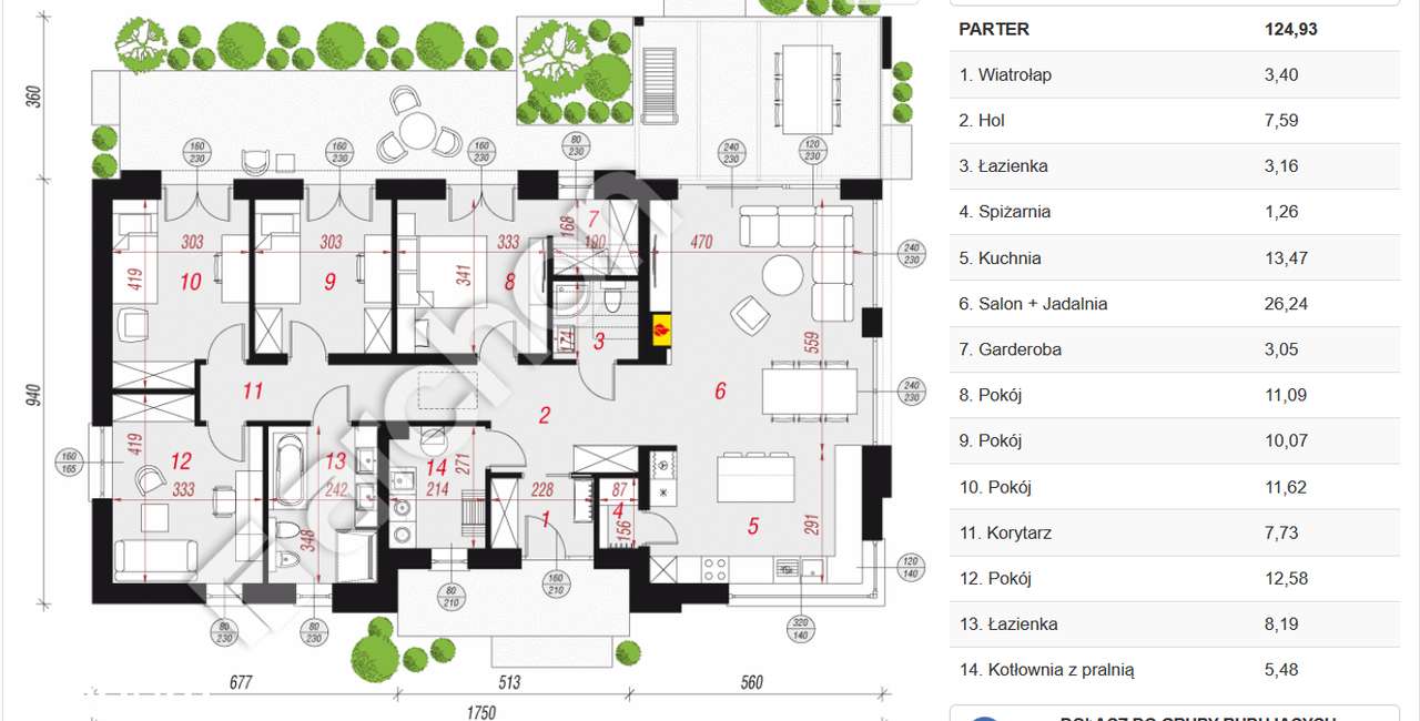 Krzyżanowice - gm. Bochnia - dom + garaż- stan surowy zamknięty.-16