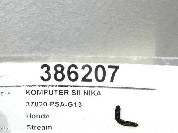 KOMPUTER SILNIKA HONDA STREAM (RN) 2001 - 2022 1.7 16V (RN1) 92 kW [125 KM] benzyna 2001 - 2006 - 5