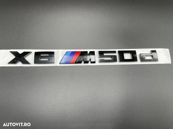 Emblema BMW X6 M50d crom / negru - 9