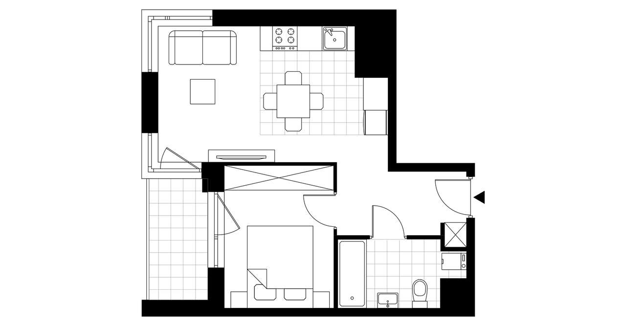 Sky Trust etap I​I | mieszkanie 2-pok. | M148 - Pełny obrazek: 5/10