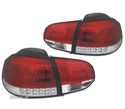 FAROLINS TRASEIROS LED LIGHTBAR PARA VOLKSWAGEN VW GOLF 6 MK VI 08-12 VERMELHO CROMADO - 1