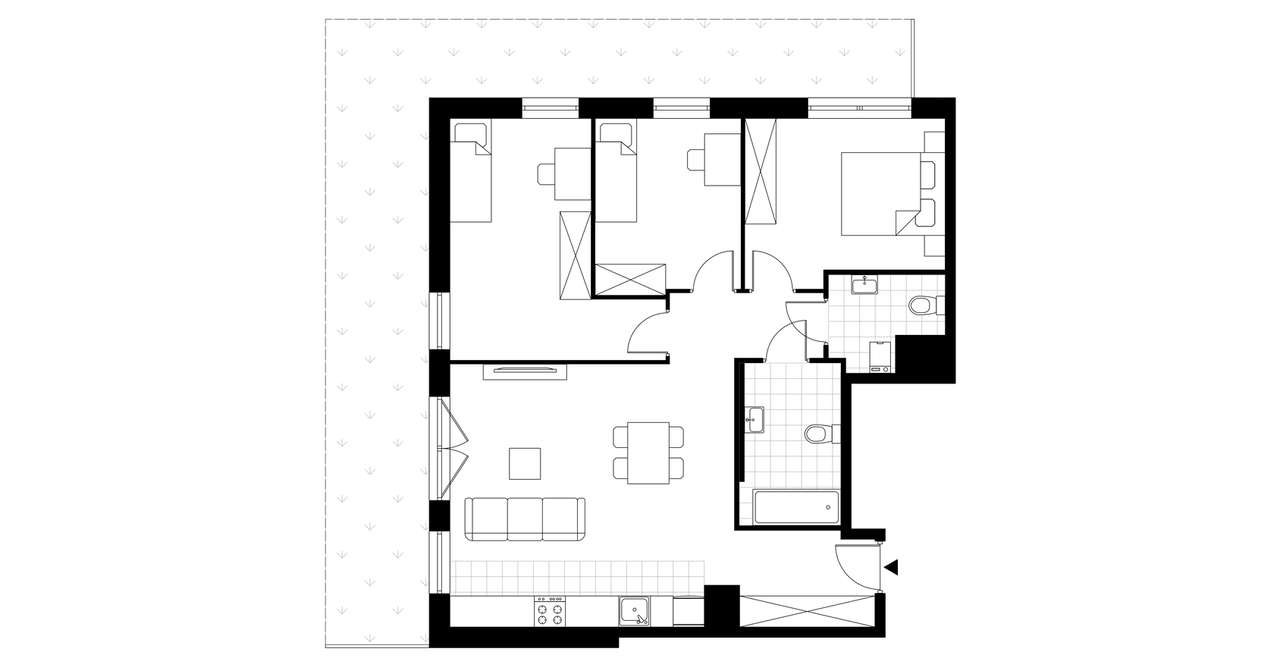 4-pokojowe mieszkanie 80m2 + ogródek Bez Prowizji - Pełny obrazek: 3/8